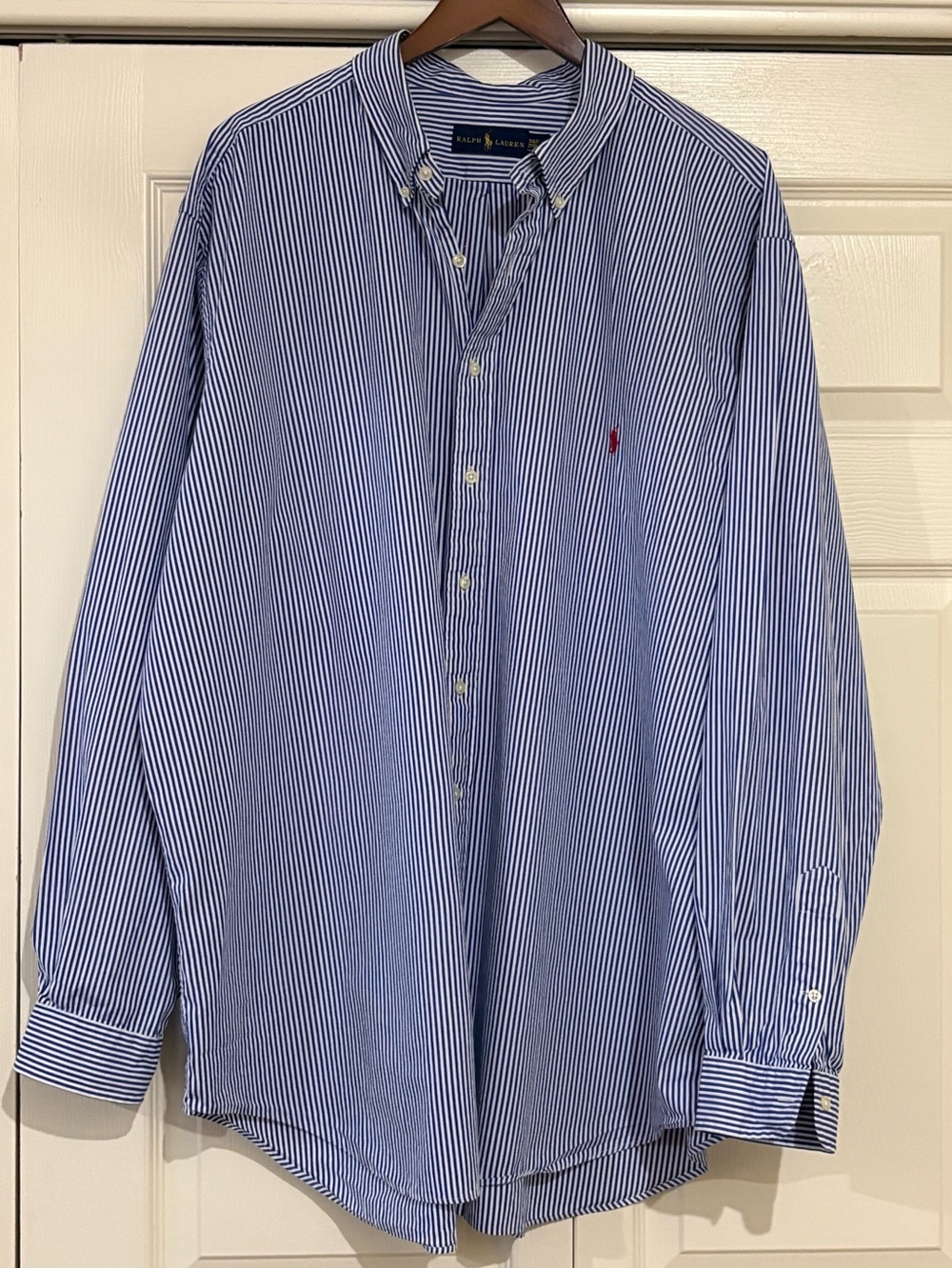 🇺🇸Ralph Lauren Navy & White Stripe Button-Down Shirt